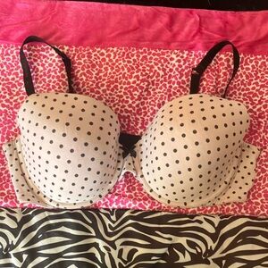 Polka dot pink Victoria secret bra, size is 38D